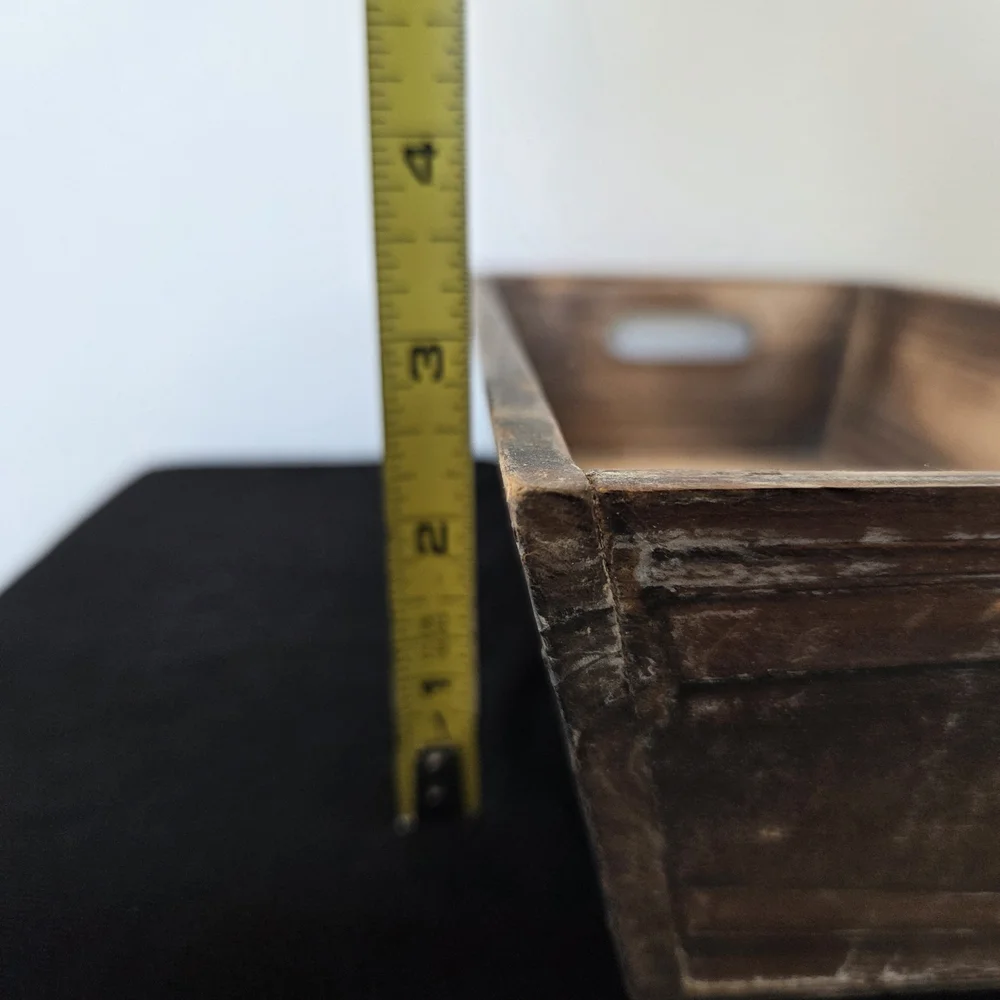 Handcrafted Wooden Bath Vanity Tray - Brown